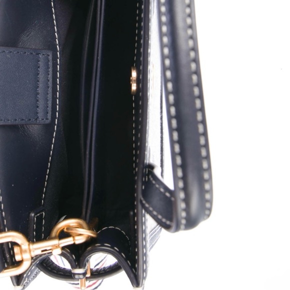 Tory Burch Navy Satchel with Structured Elegance